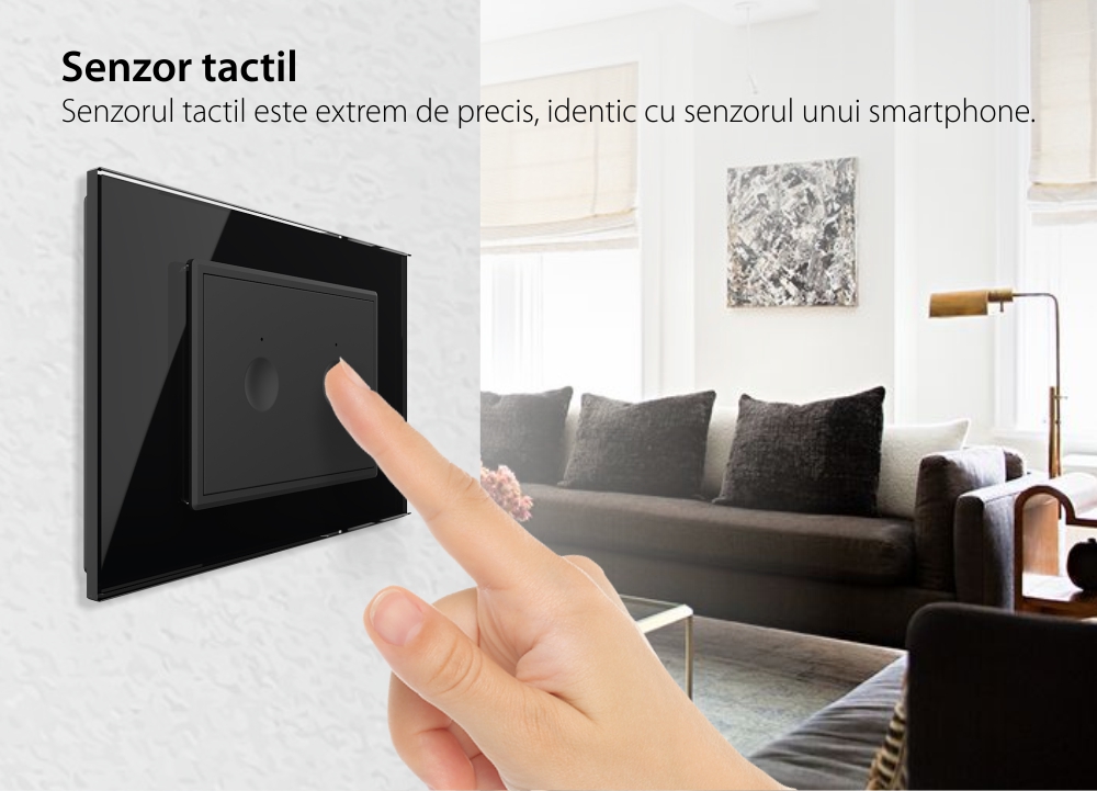 Interruttore doppio deviatore / invertitore touch Livolo con cornice in vetro, standard italiano – Nuova serie
