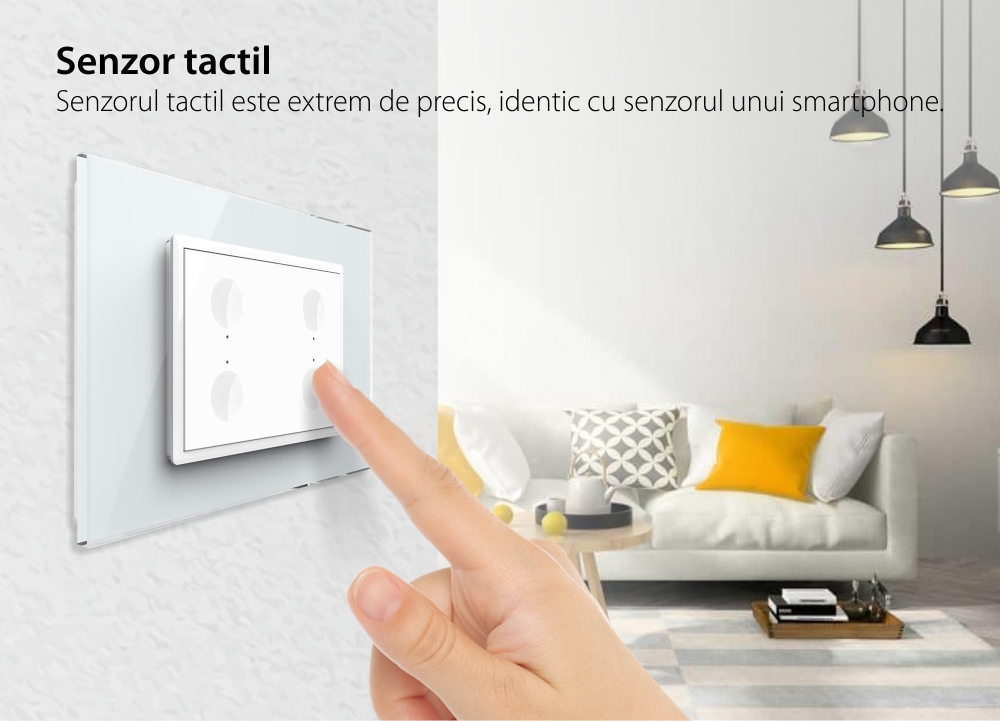 Interruttore quadruplo deviatore/invertitore touch Livolo standard italiano, nuova serie