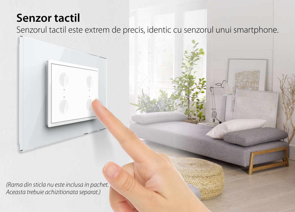 Modulo Interruttore Quadruplo Wireless con Touch LIVOLO, Standard Italiano – Nuova Serie