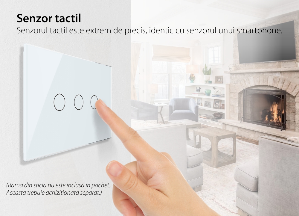 Modulo interruttore triplo touch Livolo standard italiano