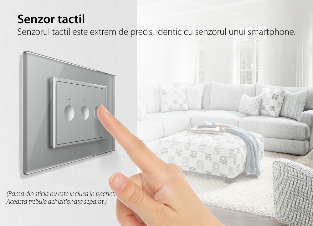 Modulo Interruttore triplo wireless con touch Livolo, standard Italiano – Nuova Serie