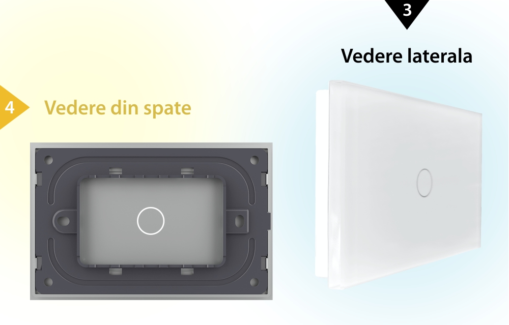 Pannello interruttore semplice touch Livolo in vetro, standard Italiano – Nuova serie