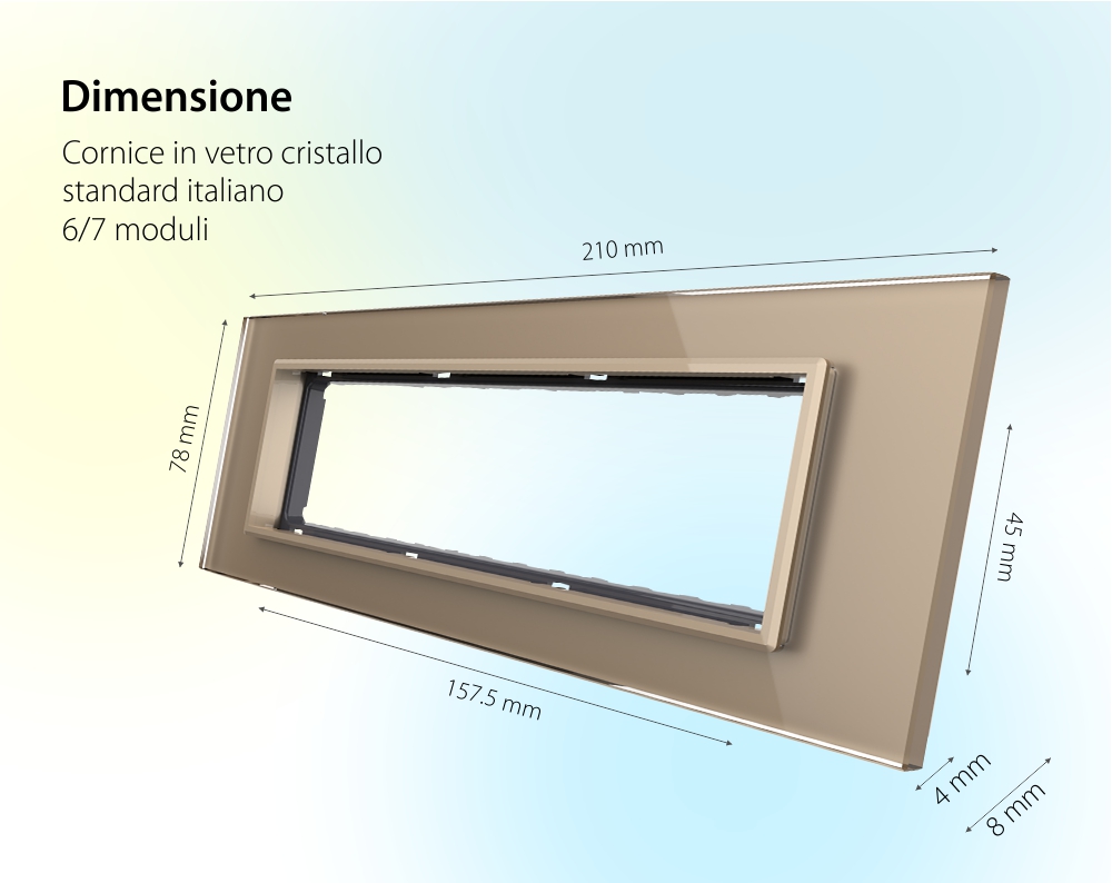 Cornice in vetro Livolo standard italiano 6/7M – Nuova serie