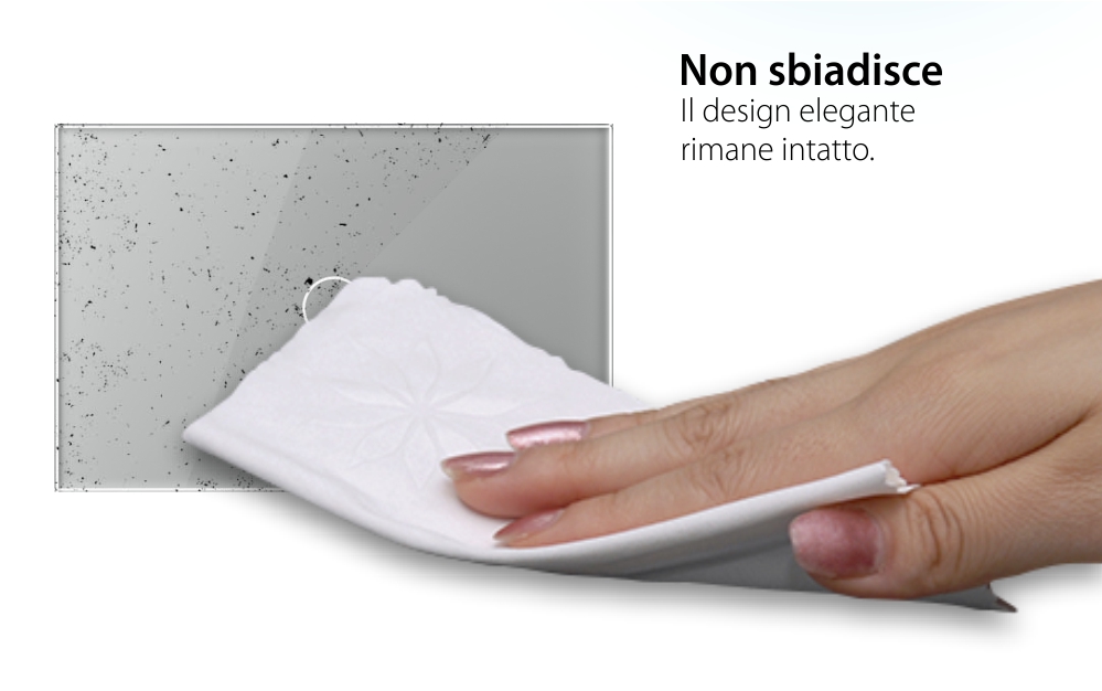 Pannello interruttore semplice touch Livolo in vetro, standard Italiano – Nuova serie