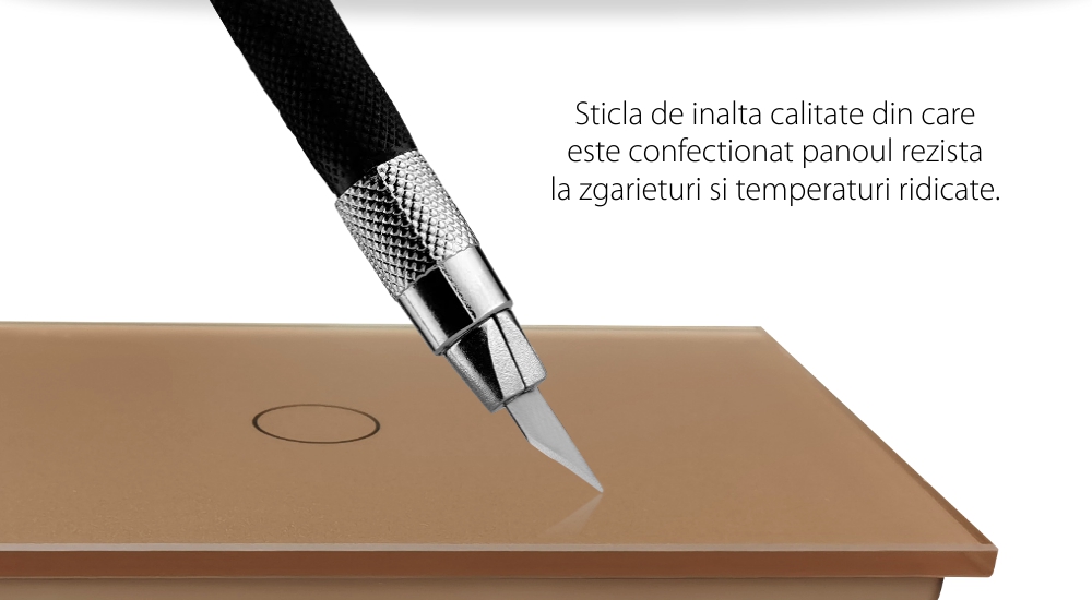 Pannello interruttore semplice touch Livolo in vetro, standard Italiano – Nuova serie