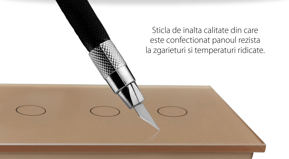 Pannello Interruttore triplo touch Livolo in vetro, standard italiano – Nuova serie