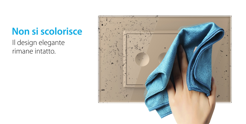 Triplo deviatore / invertitore touch Livolo con cornice in vetro, standard Italiano – Nuova Serie