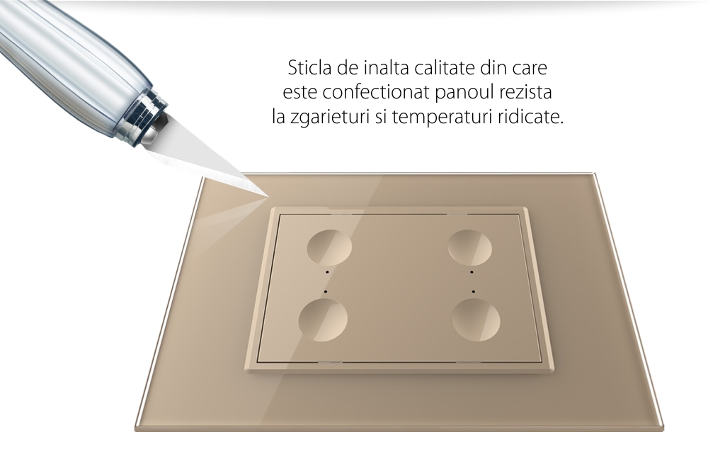 Interruttore touch quadruplo Livolo con cornice in vetro, standard italiano – Nuova serie