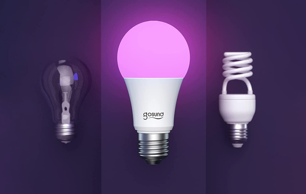 Lampadina intelligente LED Gosund Nite Bird WB4, Illuminazione RGB, Attacco E27, 800 Lumen, Controllo tramite app