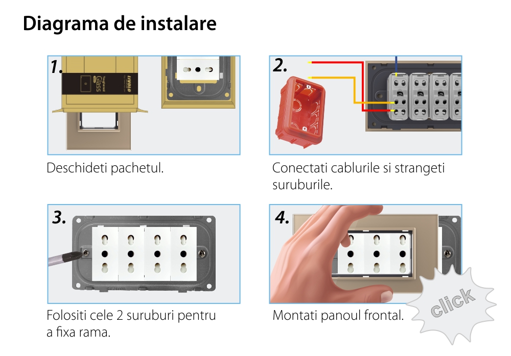 Cornice in vetro Livolo standard italiano 4M – Nuova serie