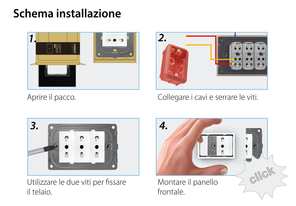 Cornice vetro Livolo standard italiano 3M – Nuova serie