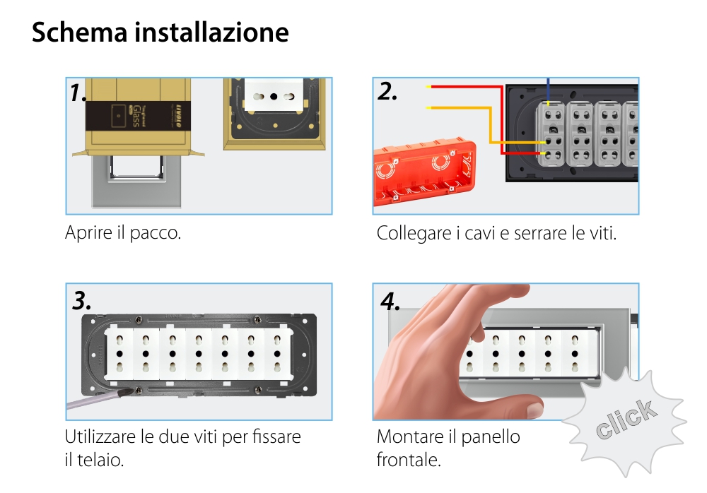 Cornice in vetro Livolo standard italiano 6/7M – Nuova serie