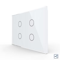 Interruttore quadruplo deviatore / invertitore  Livolo, in vetro con touch, standard italiano – Nuova serie