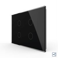 Interruttore quadruplo deviatore / invertitore  Livolo, in vetro con touch, standard italiano – Nuova serie colore nero