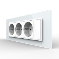 Presa tripla Livolo con tasto falso cornice in vetro 6/7 moduli – standard italiano