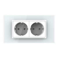Presa doppia Livolo con cornice in vetro 4M, standard italiano, nuova serie