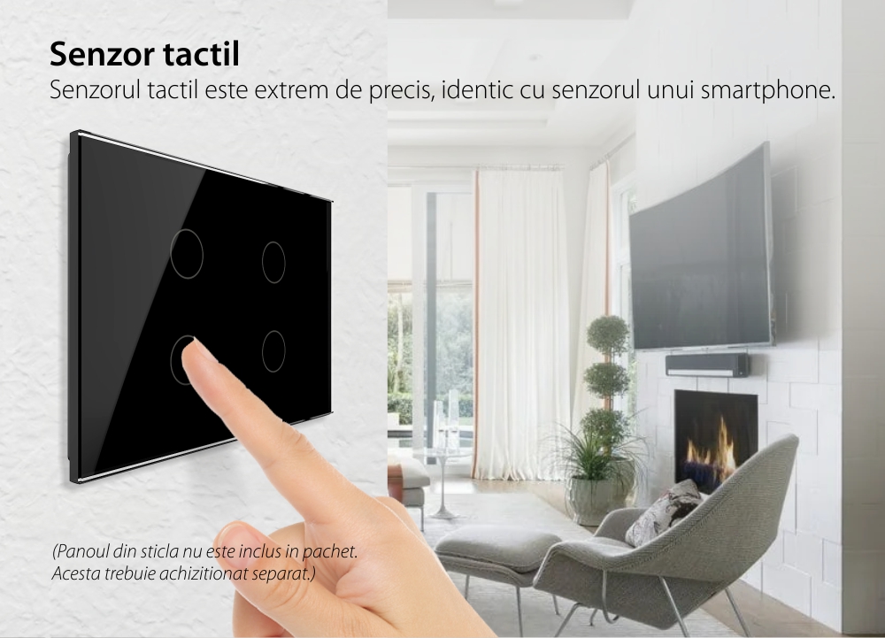 Modulo interruttore quadruplo deviatore/invertitore touch Livolo, standard italiano