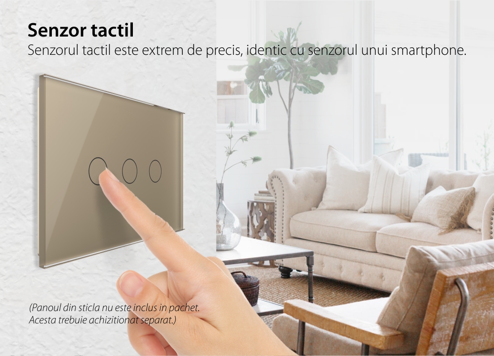 Modulo Interruttore triplo touch Livolo, protocollo ZigBee EC – standard italiano