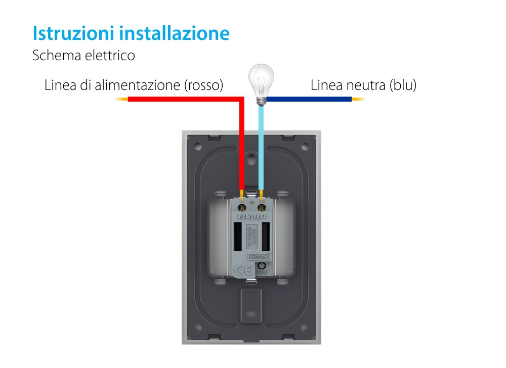 Modulo interruttore touch Livolo 1M standard italiano – Nuova serie