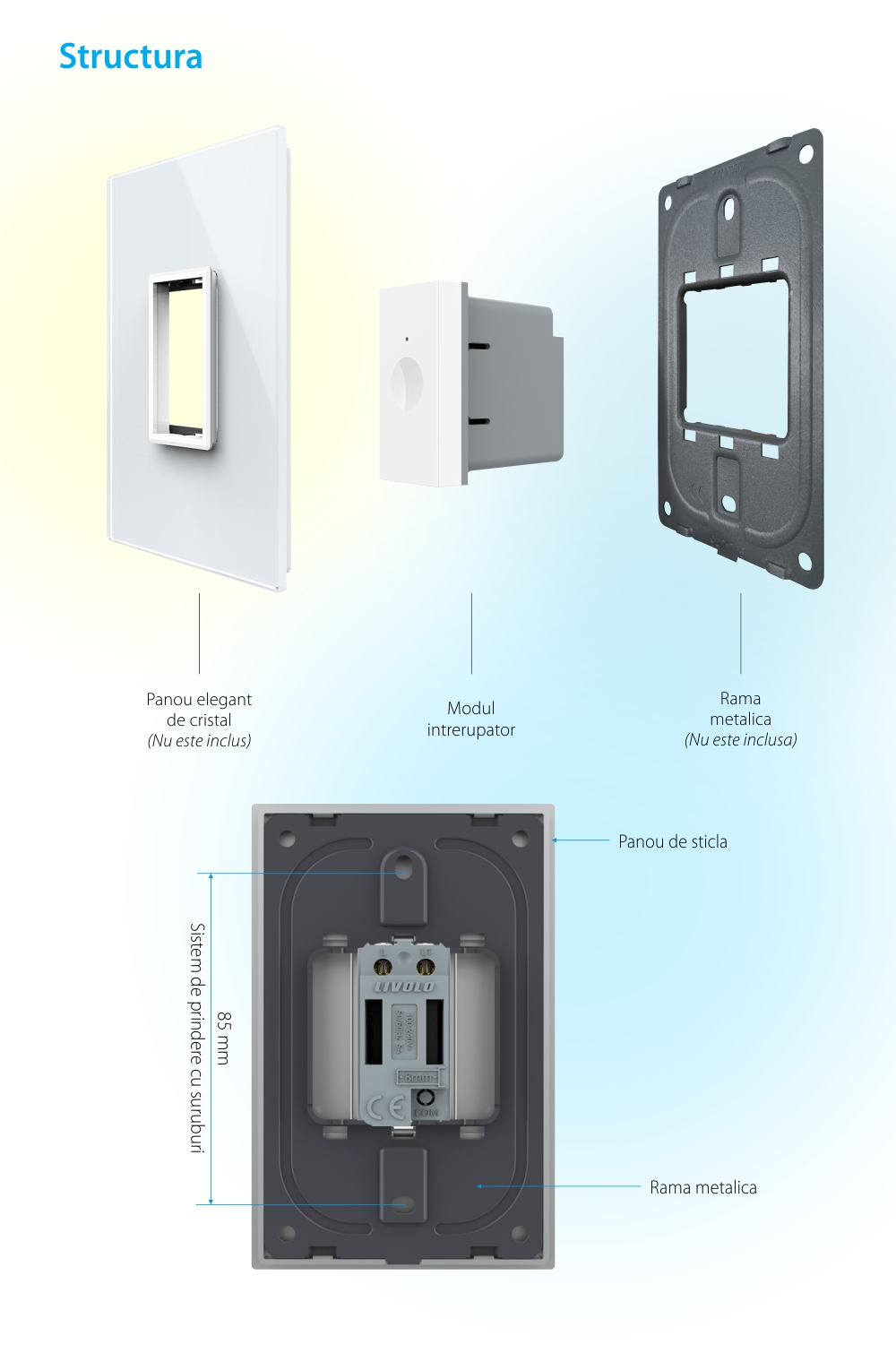 Modulo interruttore touch Livolo 1M standard italiano – Nuova serie