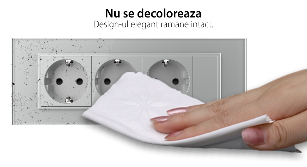 Presa tripla Livolo con tasto falso cornice in vetro 6/7 moduli – standard italiano