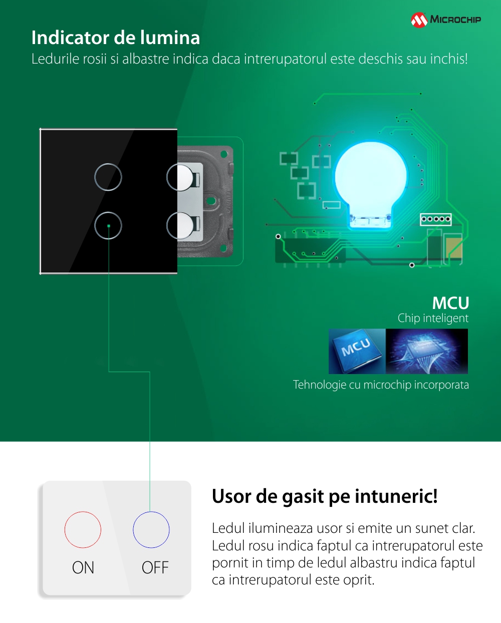 Interruttore quadruplo deviatore / invertitore  Livolo, in vetro con touch, standard italiano – Nuova serie