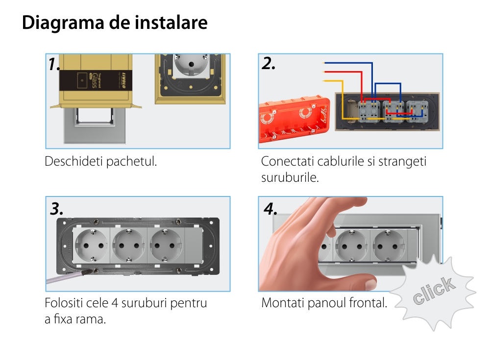 Presa tripla Livolo con tasto falso cornice in vetro 6/7 moduli – standard italiano