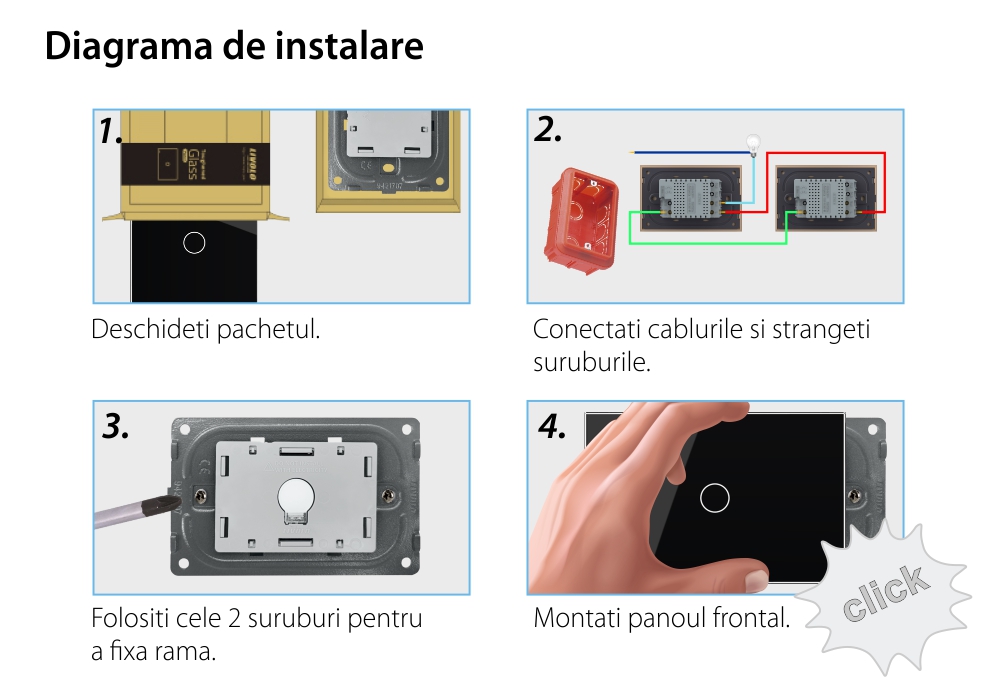 Modulo Interruttore semplice deviatore / invertitore wireless con touch Livolo, standard Italiano
