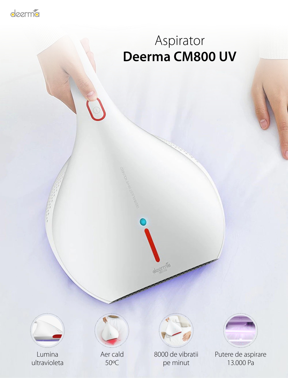 Aspirapolvere Deerma CM800, Potenza 450 W, Capacità 2L, Filtro HEPA