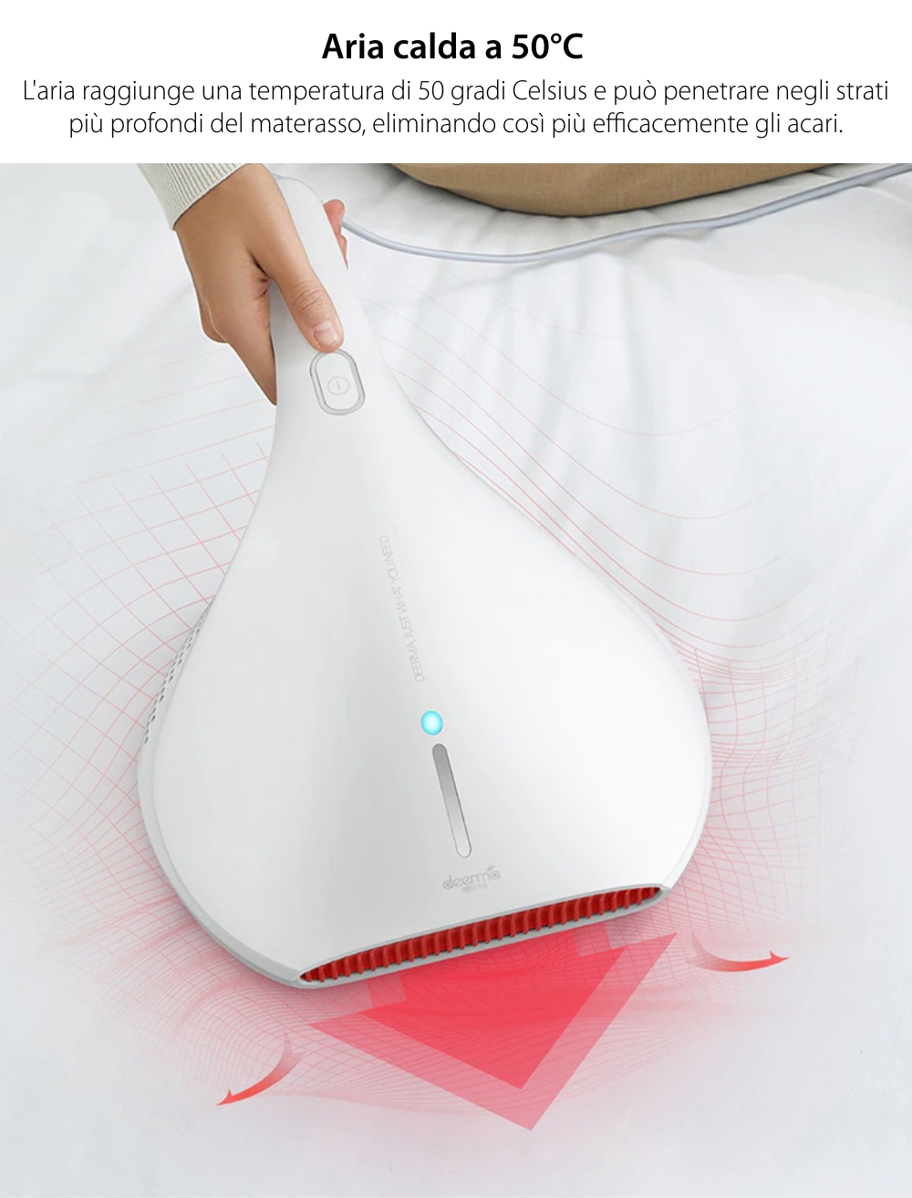 Aspirapolvere Deerma CM800, Potenza 450 W, Capacità 2L, Filtro HEPA