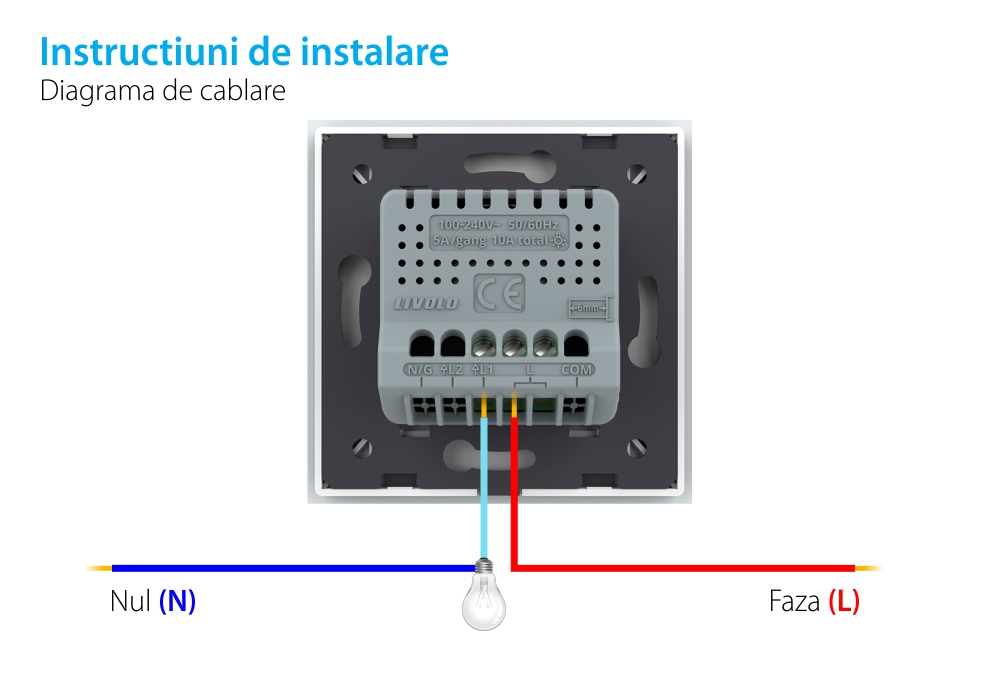 Modulo Interruttore Semplice Touch LIVOLO – Nuova Serie