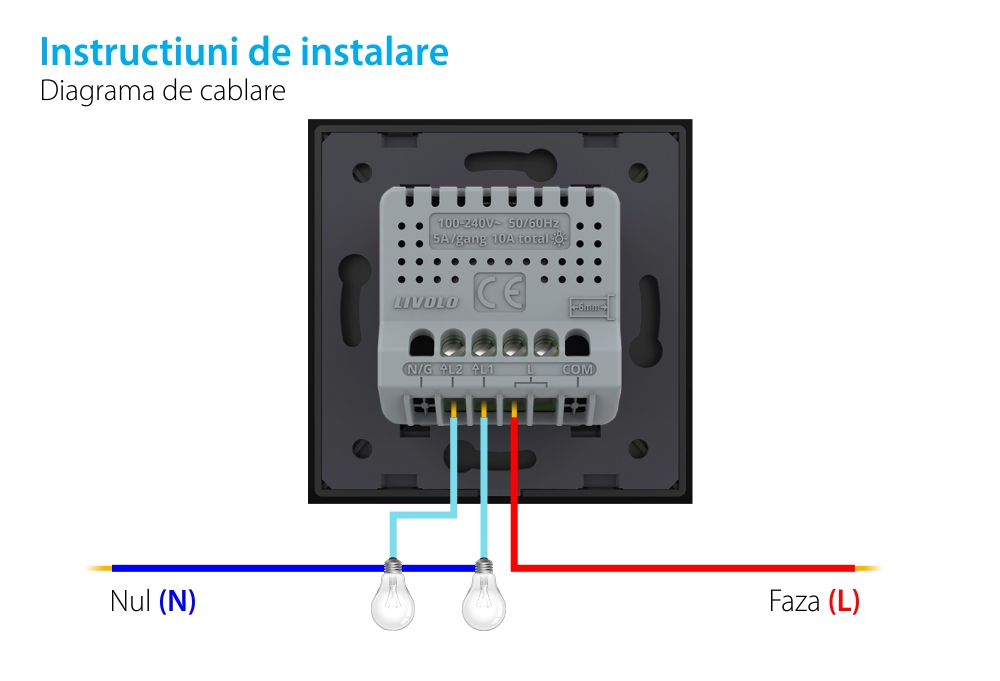 Modulo Interruttore Doppio Touch LIVOLO – Nuova Serie