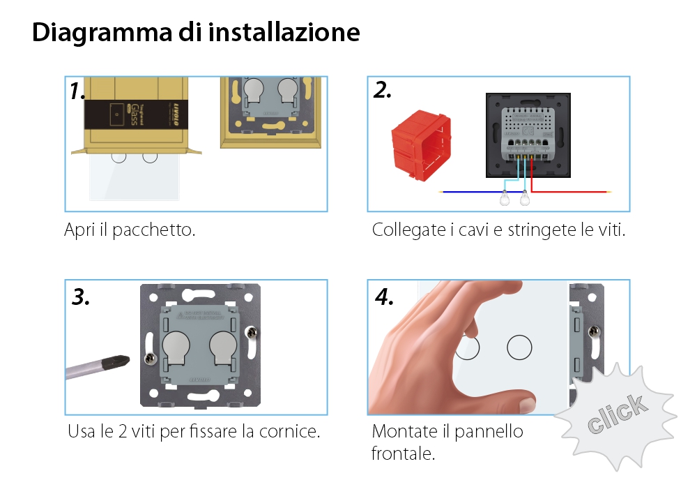 Modulo Interruttore Doppio Touch LIVOLO – Nuova Serie