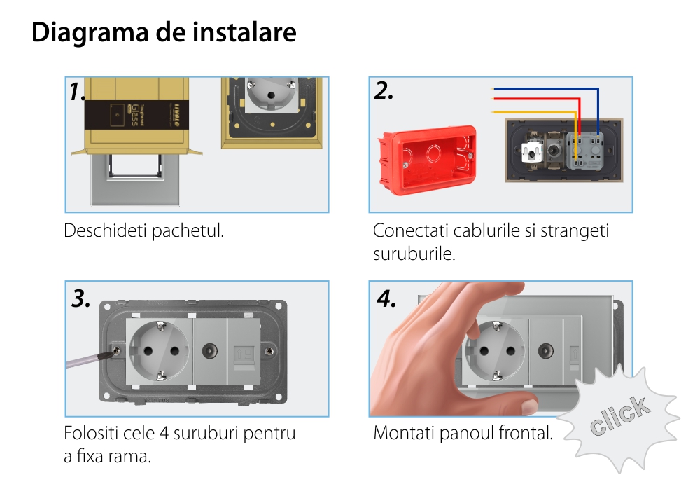 Presa doppia Livolo con cornice in vetro 1 Presa Schuko + TV / Internet, Standard italiano – Nuova serie