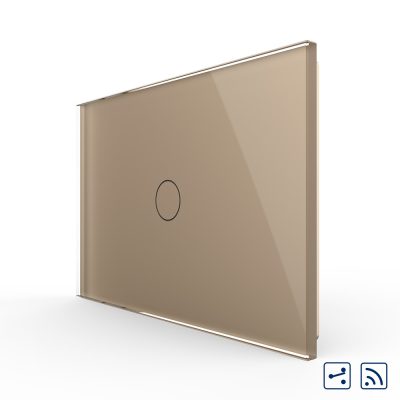 Interruttore deviatore / invertitore wireless con touch in vetro Livolo – standard italiano colore dorato