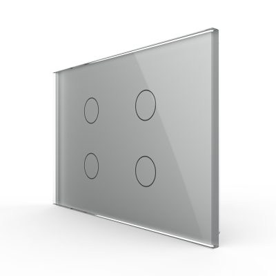 Interruttore quadruplo con touch in vetro Livolo – standard italiano colore griggio