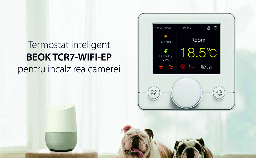 Termostato per riscaldamento elettrico a pavimento BeOk TCR7-WIFI-EP(16A)