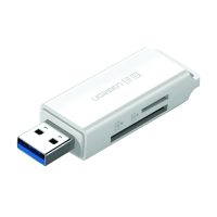 Lettore di schede Ugreen CM104, Ingresso USB 3.0, Slot TF / SD, Bianco