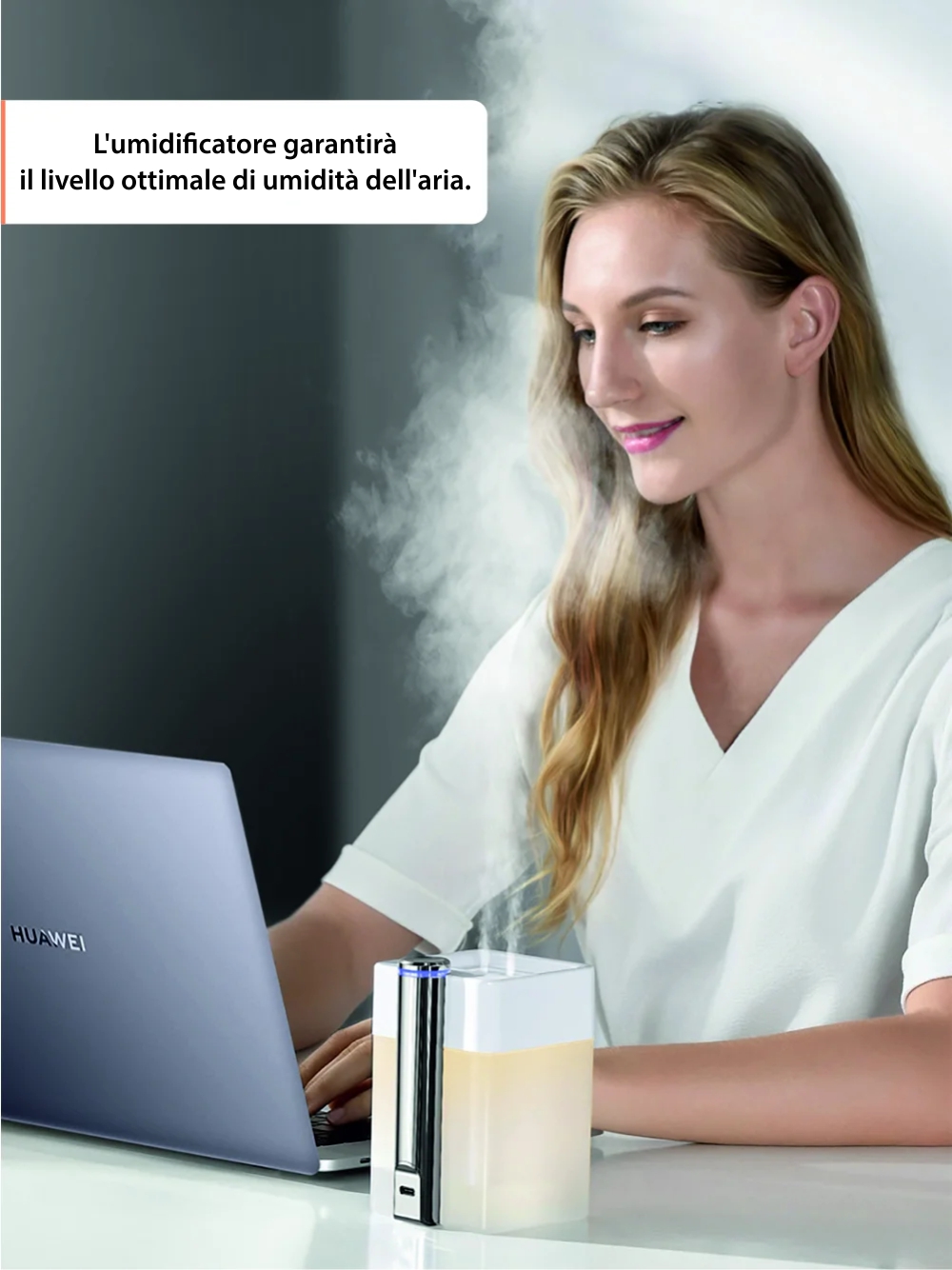 Umidificatore Baseus Time Magic, Capacità 550 mL, Alimentazione Type-C, Bianco