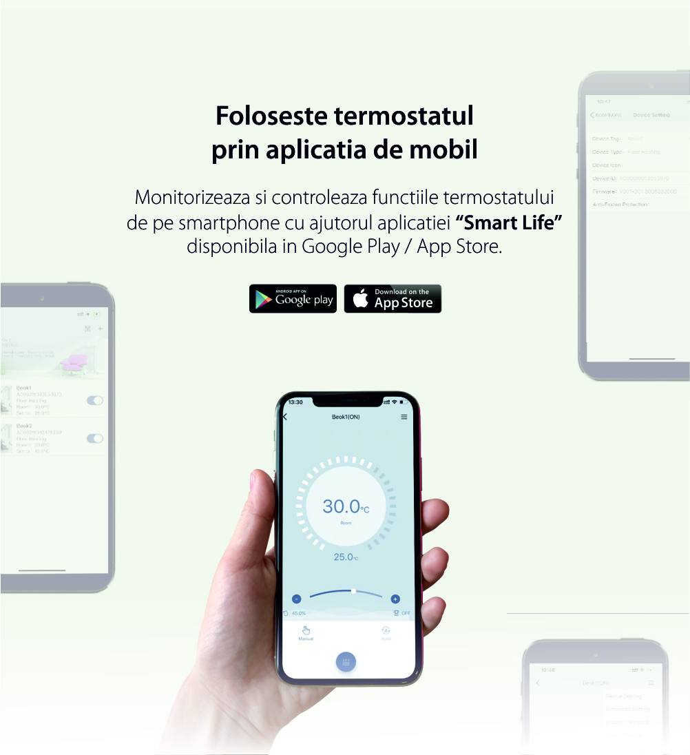 Termostato per riscaldamento elettrico a pavimento BeOk TCR8-WIFI-EP(16A)