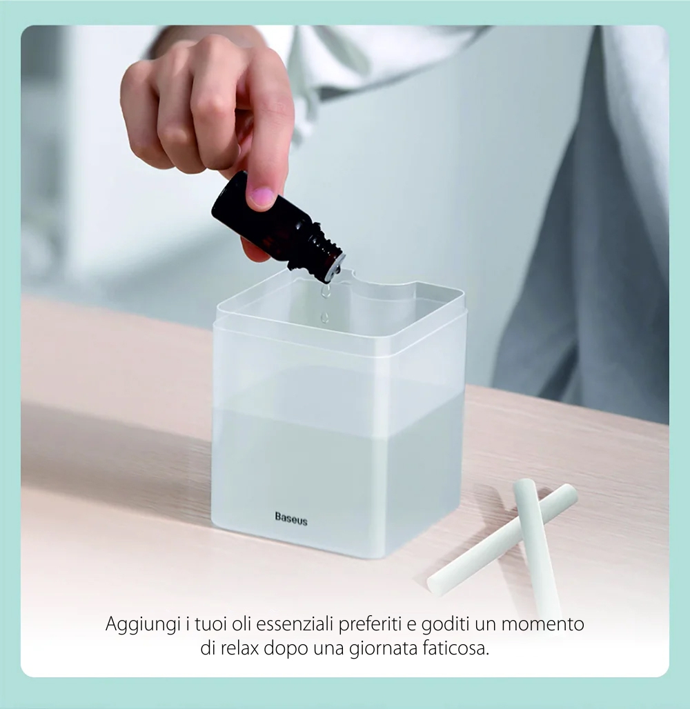 Umidificatore Baseus Time Magic, Capacità 550 mL, Alimentazione Type-C, Bianco