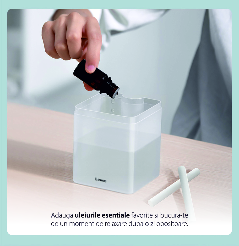 Umidificatore Baseus Time Magic, Capacità 550 mL, Alimentazione Type-C, Bianco