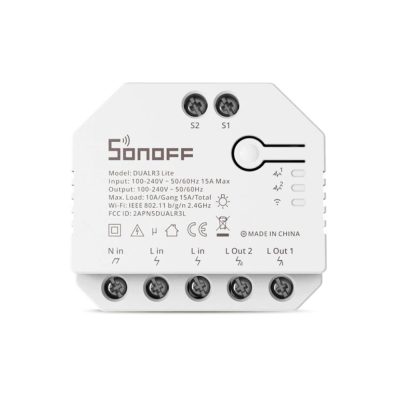 Relè Sonoff Dual R3 Lite a 2 canali, Programmazione, Wi-Fi 2.4 GHz