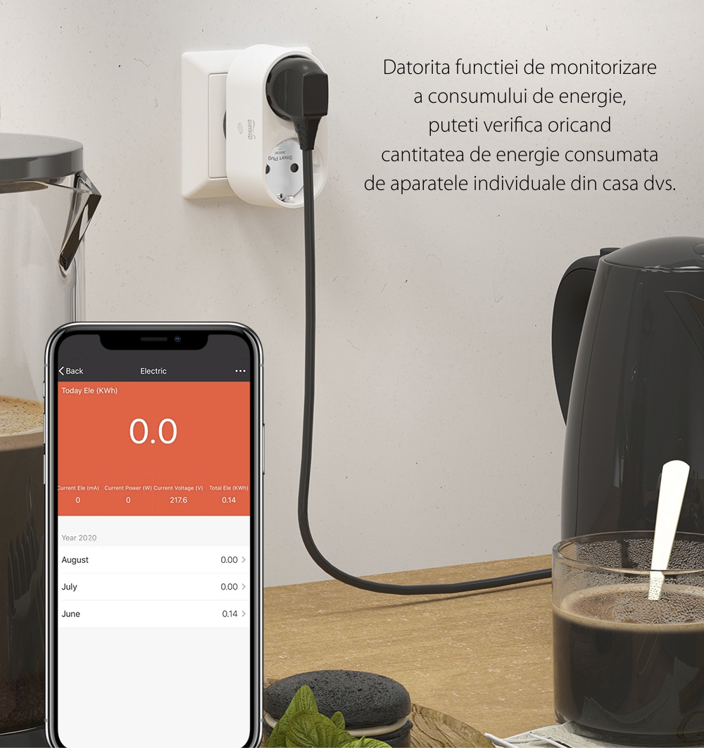 Confezione 2 prese smart Gosund SP211, Controllo tramite app, Programmazione, Timer, 3680 W, 16 A