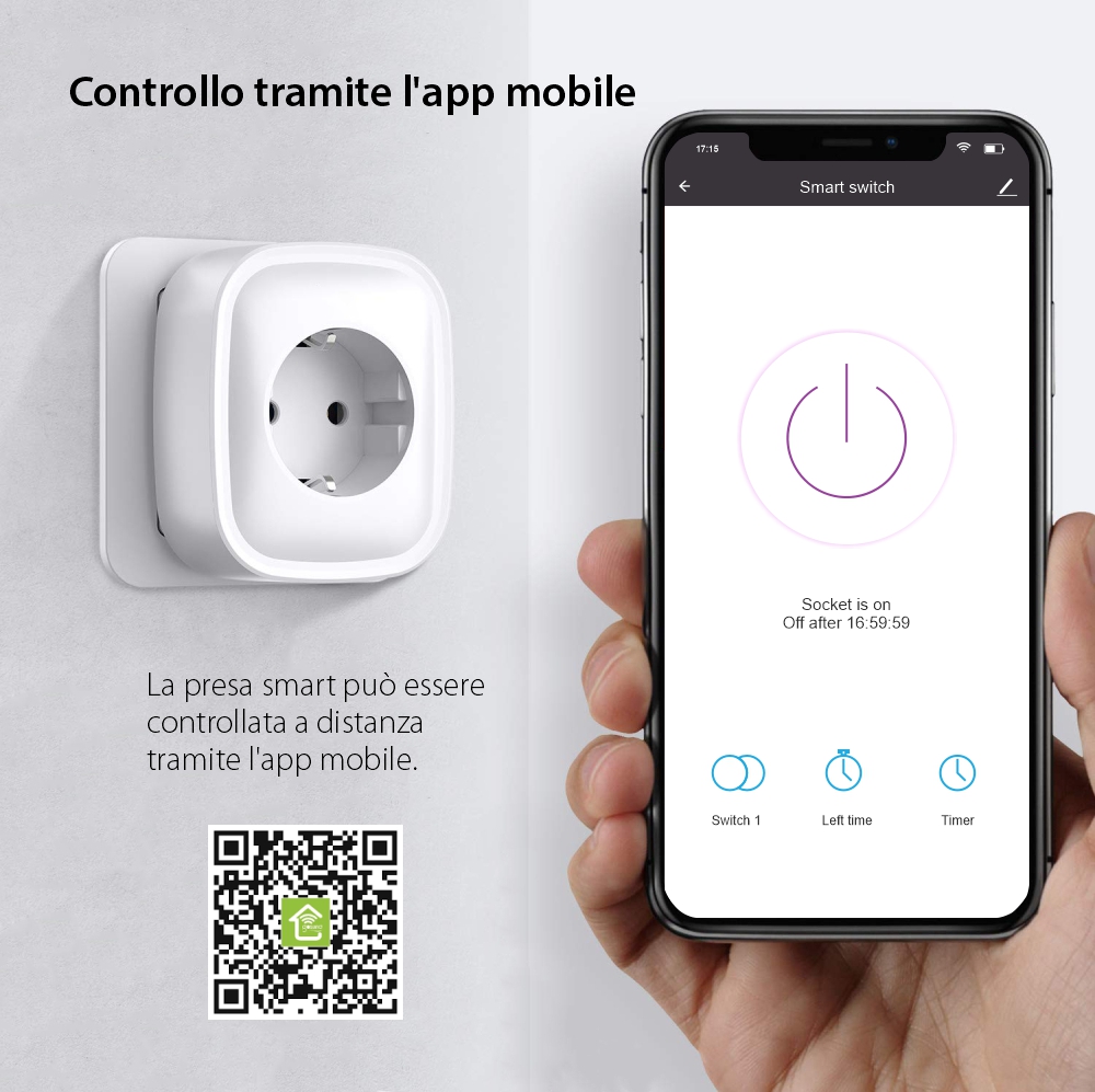 Confezione con 4 prese smart Gosund SP1 con Wi-Fi, monitoraggio energetico, controllo vocale, 3680 W, 16 A