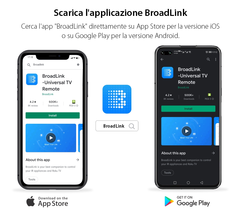 Telecomando universale IR Broadlink TV Mate, Integrazione con Alexa, Google Assistant & IFTTT, Applicazione, Distanza 8 metri