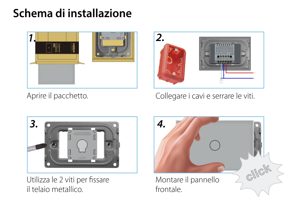 Modulo Interruttore Semplice Wi-Fi con Touch LIVOLO – Nuova Serie