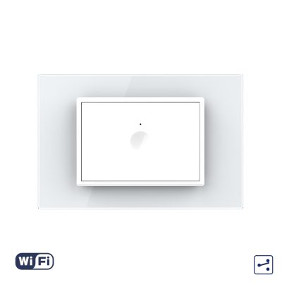 Interruttore semplice deviatore / invertitore Wi-Fi con touch Livolo con cornice in vetro, standard italiano – Nuova serie