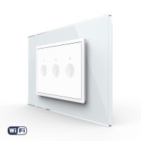 Interruttore Triplo Wi-Fi con Touch LIVOLO, standard italiano – Serie Nuova, Bianco