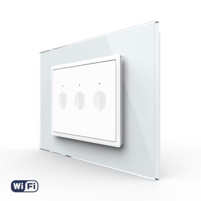Interruttore Triplo Wi-Fi con Touch LIVOLO, standard italiano – Serie Nuova, Bianco